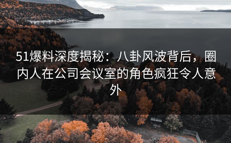 51爆料深度揭秘：八卦风波背后，圈内人在公司会议室的角色疯狂令人意外
