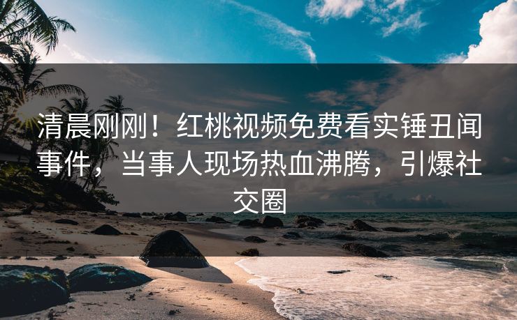 清晨刚刚！红桃视频免费看实锤丑闻事件，当事人现场热血沸腾，引爆社交圈