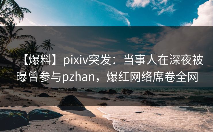 【爆料】pixiv突发：当事人在深夜被曝曾参与pzhan，爆红网络席卷全网